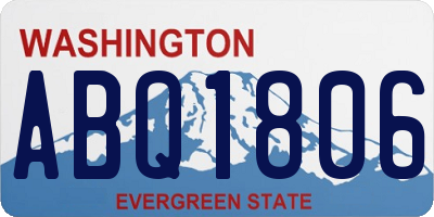 WA license plate ABQ1806