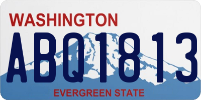 WA license plate ABQ1813