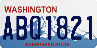 WA license plate ABQ1821