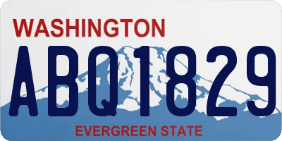 WA license plate ABQ1829
