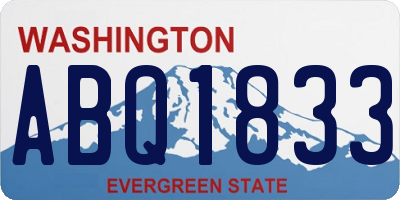 WA license plate ABQ1833