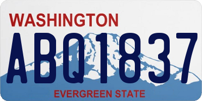 WA license plate ABQ1837