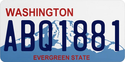 WA license plate ABQ1881