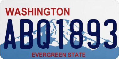 WA license plate ABQ1893