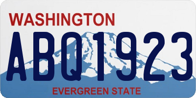 WA license plate ABQ1923