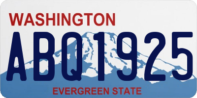 WA license plate ABQ1925