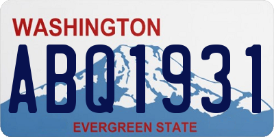 WA license plate ABQ1931