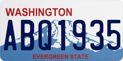 WA license plate ABQ1935