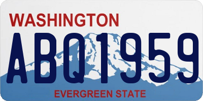 WA license plate ABQ1959