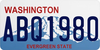 WA license plate ABQ1980