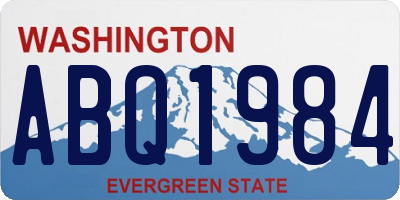 WA license plate ABQ1984