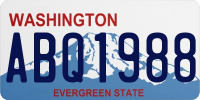 WA license plate ABQ1988