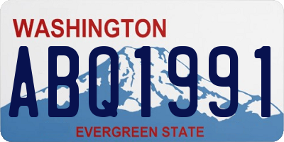 WA license plate ABQ1991