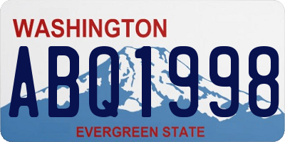 WA license plate ABQ1998