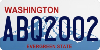 WA license plate ABQ2002