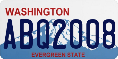 WA license plate ABQ2008