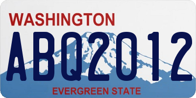 WA license plate ABQ2012