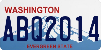 WA license plate ABQ2014