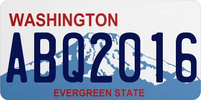 WA license plate ABQ2016
