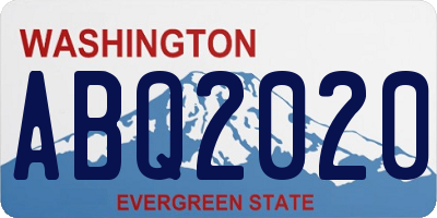 WA license plate ABQ2020