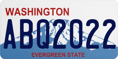 WA license plate ABQ2022