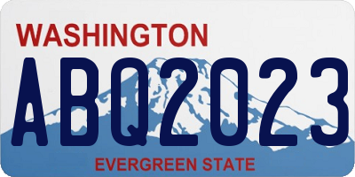 WA license plate ABQ2023