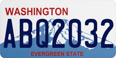 WA license plate ABQ2032
