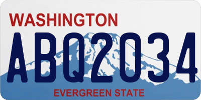 WA license plate ABQ2034
