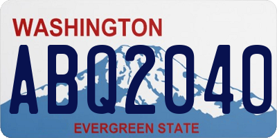 WA license plate ABQ2040