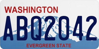 WA license plate ABQ2042