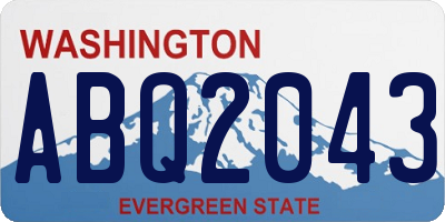 WA license plate ABQ2043