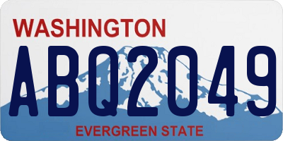 WA license plate ABQ2049