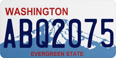 WA license plate ABQ2075
