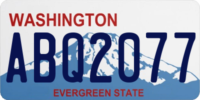 WA license plate ABQ2077
