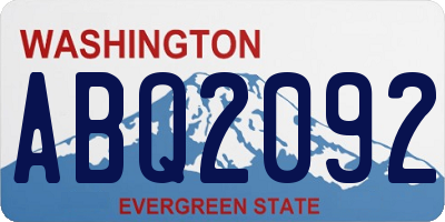 WA license plate ABQ2092