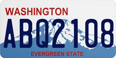 WA license plate ABQ2108
