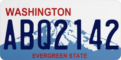 WA license plate ABQ2142