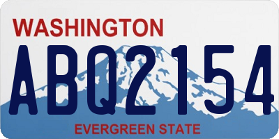 WA license plate ABQ2154