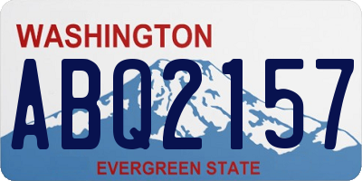 WA license plate ABQ2157