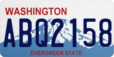 WA license plate ABQ2158