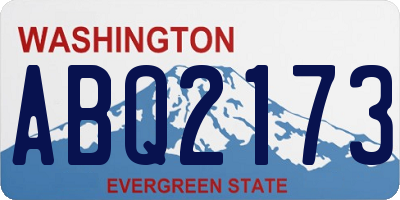 WA license plate ABQ2173