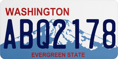 WA license plate ABQ2178