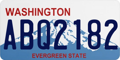 WA license plate ABQ2182