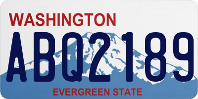 WA license plate ABQ2189