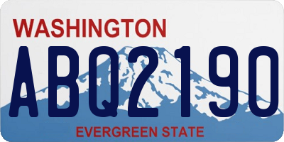 WA license plate ABQ2190