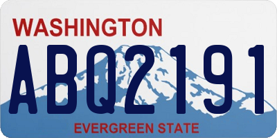 WA license plate ABQ2191