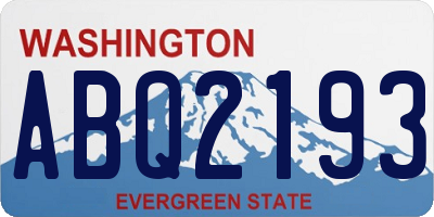 WA license plate ABQ2193