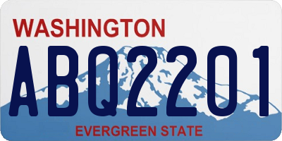 WA license plate ABQ2201