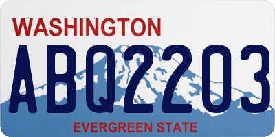 WA license plate ABQ2203