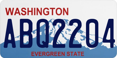 WA license plate ABQ2204